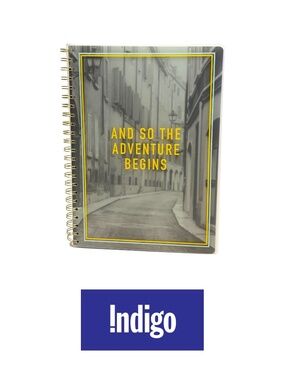Indigo “And So The Adventure Begins” Large Coiled Notebook